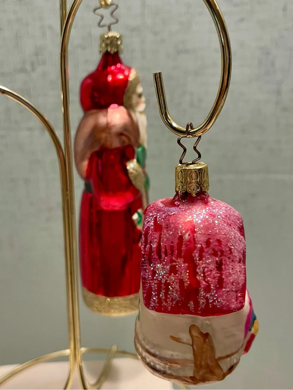 VINTAGE CHRISTOPHER RADKO  Glass Santa and Cottage Holiday Ornaments Bundle